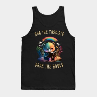 save the books Kawaii  Reader Books For Book Nerd Cute kawaii bear Reading Tank Top